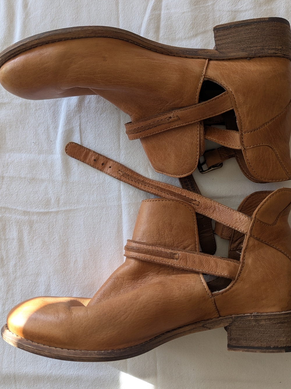 Diba Tan Leather Strap Ankle Boots, 8 - Picture 4 of 10